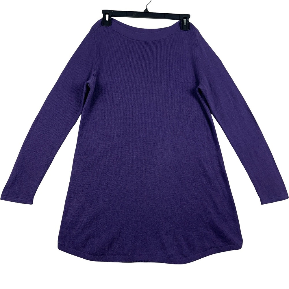 Karen Scott Sweater Womens Small Purple Boat Neck Long Sleeve Knit Tunic